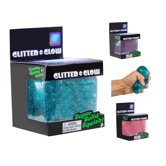 Nice Cube Tactile Stress Reliever - Glitter & Glow Edition, Desktop Buddy