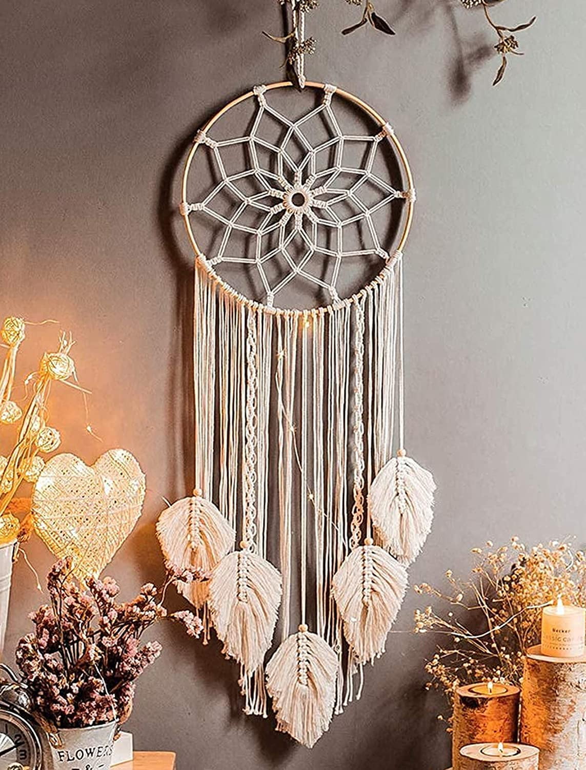 Pretty Flower Butterfly Dream Catcher - Handmade - Light Up Dream