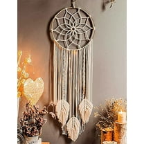 Macrame Woven Wall Hanging Tapestry, Dream Catcher Wall Hanging, Boho Chic  Bohemian Home Decor Handmade Woven Cotton Decoration