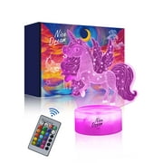 Nice Dream Unicorn Night Light for Kids Bedroom, 3D LED USB Lamp Baby Nursery Nightlight for Boy Girl  New Year Birthday Gifts