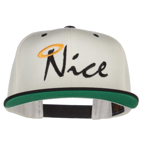 Nice Embroidered Two Tone Snapback - Natural Black OSFM