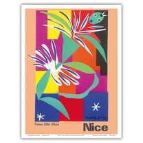Nice France - Côte d'Azur - La Danseuse Créole (The Creole Dancer) - Vintage Travel Poster by Henri Matisse c.1950 - Master Art Print (Unframed) 9in x 12in