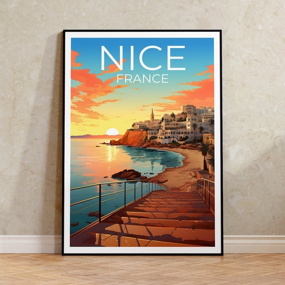 Nice France Riviera City Travel Wall Art Decor Unframed Paper Print