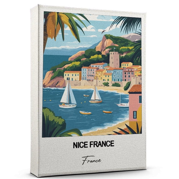 Nice France Travel Art Canvas  Modern Wall Art Inspired by France Canvas  Great Gift for Travel Lovers  Ready to Hang