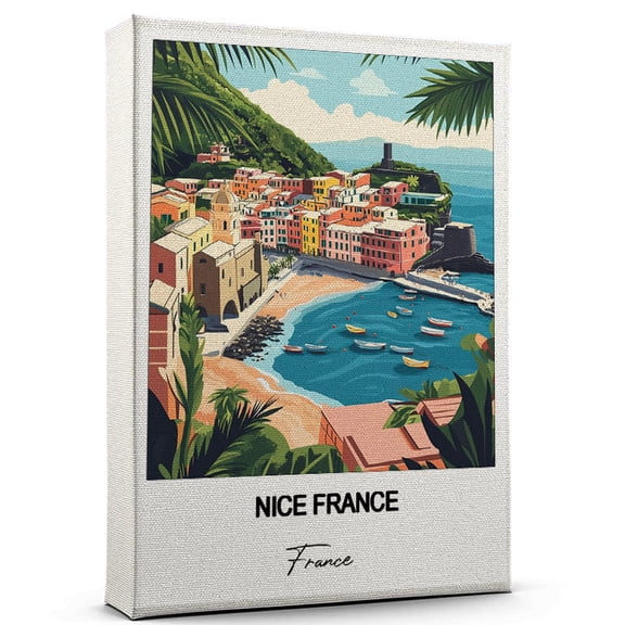Nice France Travel Wall Decor Scenic Travel Canvas Print of France Canvas Beautiful Gift for Home, Office, or Living Space