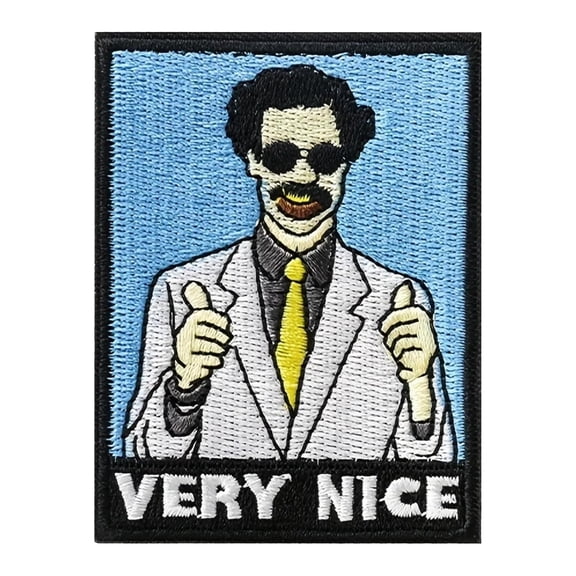 Very Nice, Funny Humorous Meme Embroidered Hook And Loop Military Patches Tactical Morale Patch For Molle Vest, Backpack, Clothing, Hat, Diy Applique Accessories, Jackets, Bag Blue