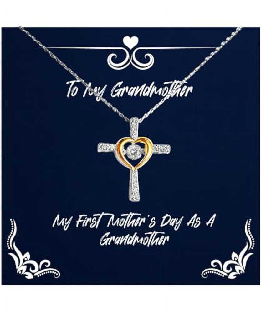 Nice Grandmother Cross Dancing Necklace, My First Mother's Day As A, Present For Grandma, Love Gifts From Granddaughter, Grandmother jewelry gift ideas, Grandmother jewelry gift set, Grandmother