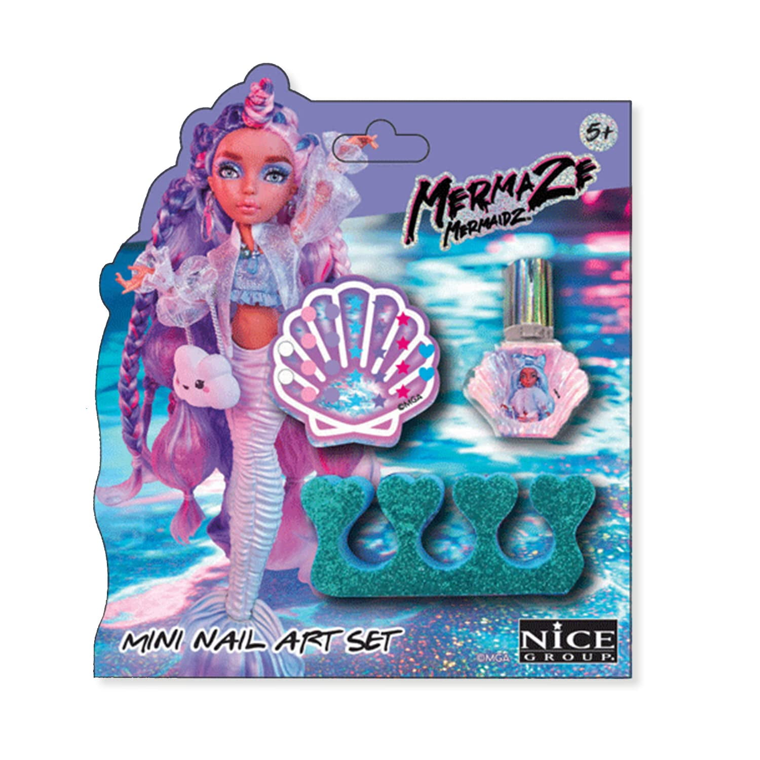 No Author Nice Group Mermaid Sirena Mermaze Mini Nail Art Set-Smalto per Unghie con Gemme e sep