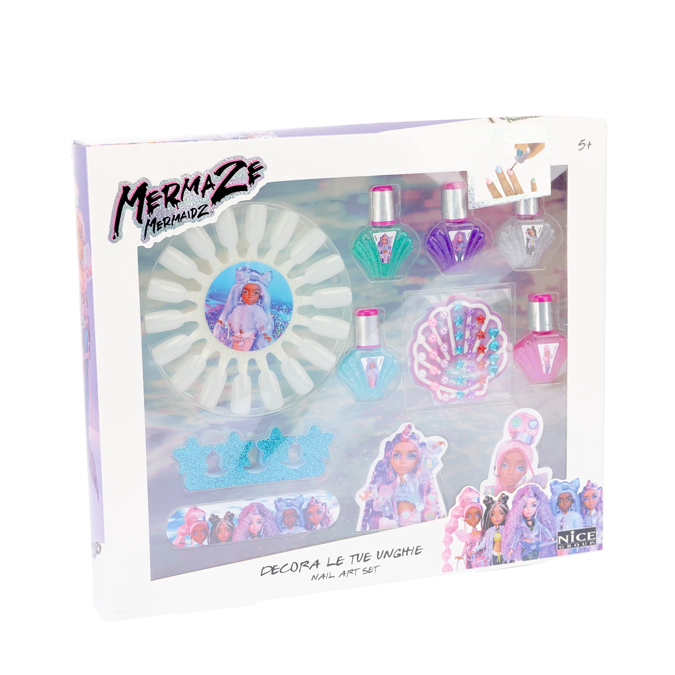 No Author Nice Group - Mermaze Nail Art Set - Kit di Smalti per Unghie con gemme e stickers ade
