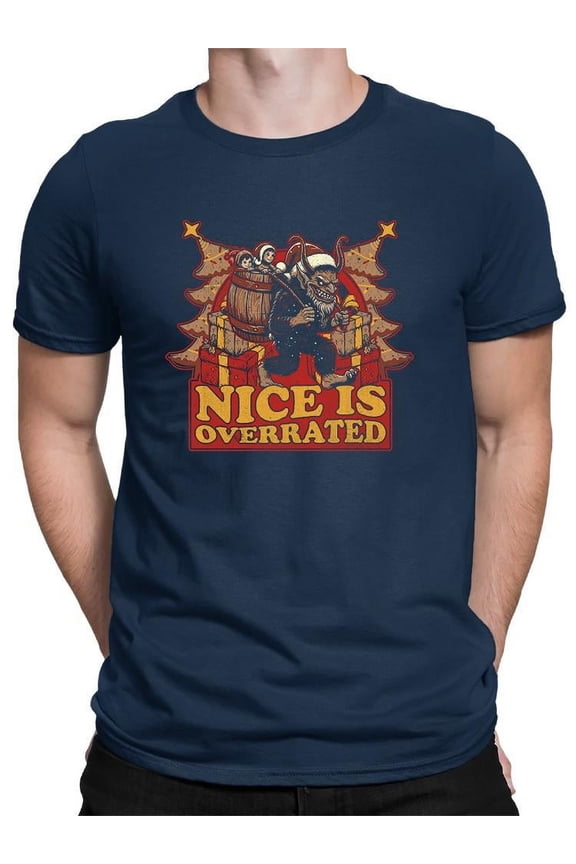 Nice Is Overrated Dark Christmas Humor Men's T-shirt
