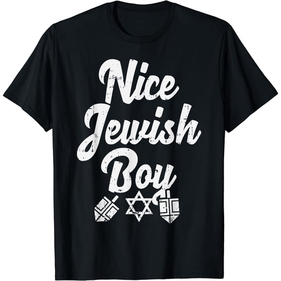 Nice Jewish Boy Ugly Hanukkah Sweater Chanukah Jew Gift T-Shirt