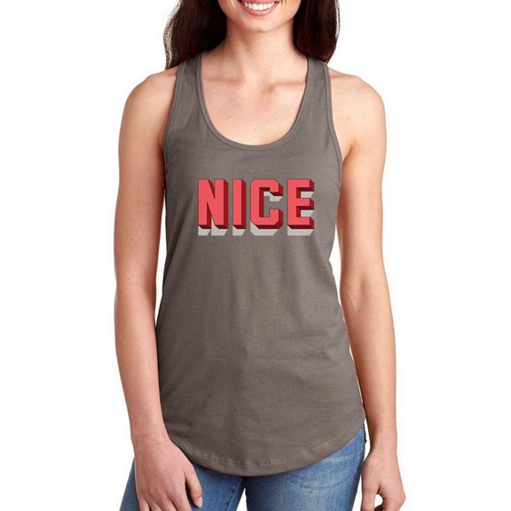 Nice Lettering Racerback Tank Women -Image by Shutterstock, Female x-Large