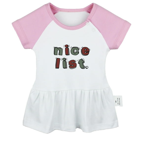 Nice List Novelty Dresses For Baby, Newborn Babies Skirts, Infant Princess Dress, 0-24M Kids Graphic Clothes (Pink Raglan Dresses, 0-6 Months)