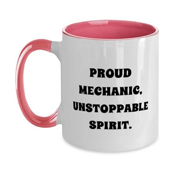 Nice Mechanic Two Tone 11oz Mug, PROUD MECHANIC, UNSTOPPABLE SPIRIT, Present For Coworkers, Epic Gifts From Team Leader, Unique coffee mug, Two tone coffee mug, Oz coffee mug, Mug gift, Coffee mug