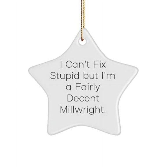 Nice Millwright Gifts, I Can't Fix Stupid, Fun Birthday Star Ornament Gifts Idea for Colleagues, Millwright Gifts from Friends, One of a Kind Millwright Gifts, Handcrafted Millwright Gifts,