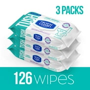 Nice N CLEAN SecureFLUSH Alcohol Free Flushable Wipes, Gentle for Sensitive Skin, 3 Flip-Top Packs 126 Total Wipes