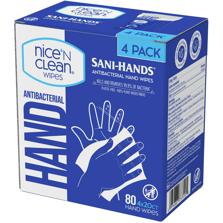 Nice 'N Clean Antibacterial Hand Wipes, 80 Ct