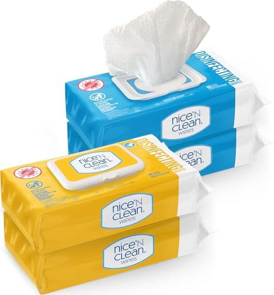 Nice 'N Clean Disinfecting Surface Wipes 304ct | Cleans & Disinfects Home & Kitchen Surfaces | Fresh & Lemon Scent