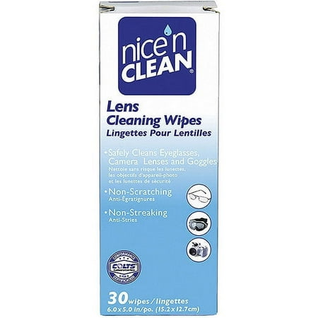 Nice N Clean Non-Scratching/Non-Streaking/Anti-Fog Lens Cleaning Wipes, 30 ct