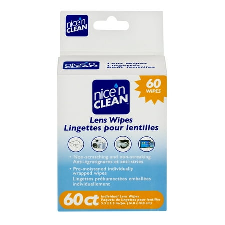 Nice 'N Clean Pre-Moistened Cleaning Lens Wipes, 60 Count
