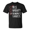 Nice Naughty Grandmas Favorite Christmas List Santa Claus TShirt ...