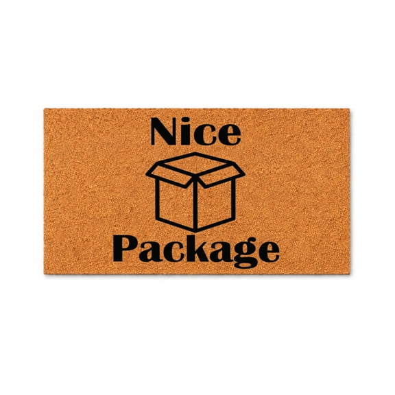 Nice Package Doormat, Funny Welcome Mat, Front Door Entry Rug, Package Delivery Joke Gift, Housewarming Decor, Porch Mat 3025 (12x26 inches) 3025