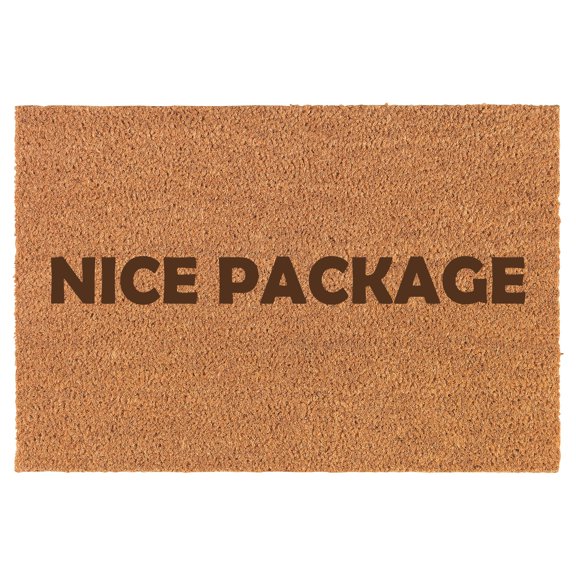 Nice Package Funny Doormat Brown Natural Coir Rectangular Front Entry Non Slip Door Mat (18 in. x 30 in.)