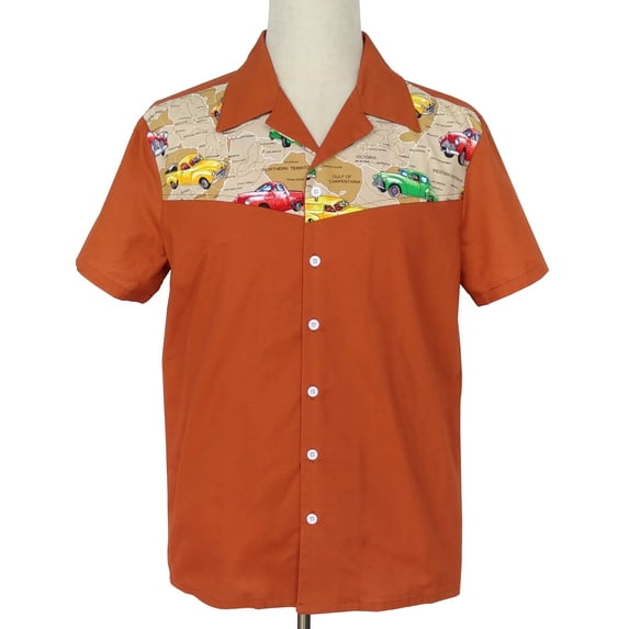 Nice Pattern Contrast Panel Men Shirts