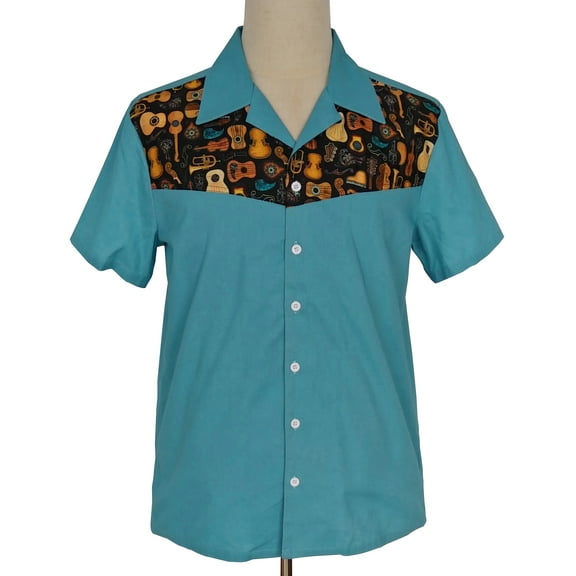 Nice Pattern Contrast Panel Men Shirts