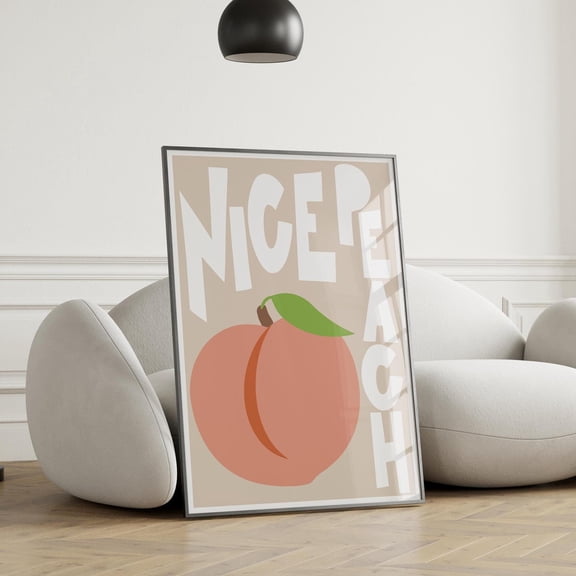 Nice Peach Print Wall Art Fruit Print Bathroom Toilet Wall Art Poster Wall Art Cute Wall Print Retro Bathroom Print 2587