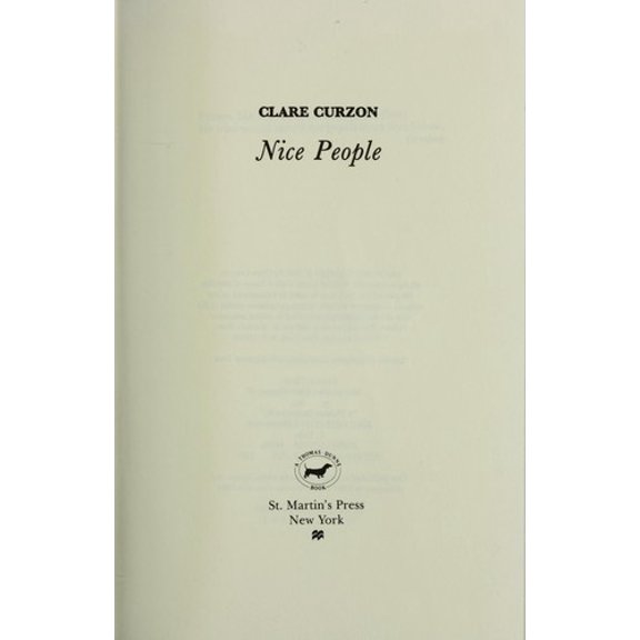 Pre-Owned Nice People (Hardcover) 0312131321 9780312131326