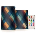 thumbnail image 1 of Nice Plaid Flickering Flameless Candles Battery Operated with Remote Timer LED Pillar Candles Set of 2, 1 of 7