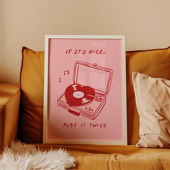 Nice Play Twice Record Player Music Modern Home Wall Decor