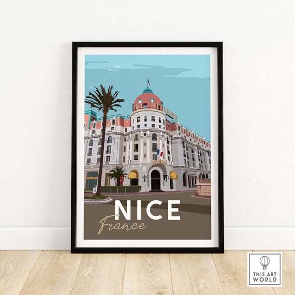 Nice Poster Travel Print France Nice Wall Art Cote damp39Azur Poster Nice France Poster Po
