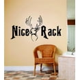 thumbnail image 1 of Nice Rack With Deer Buck Head Image Animal Hunting Hunter Man Gun picture Art Boys Men Kids Sticker Vinyl Wall Decal 12 X 24 Inches, 1 of 1