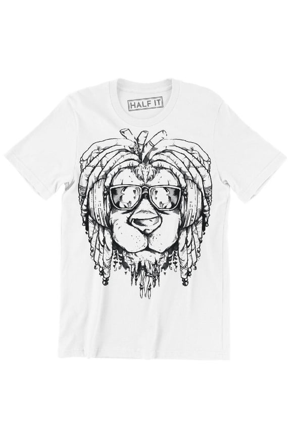 Nice Rastafari Funny Cool Lion With Dreadlocks Men's T-Shirt