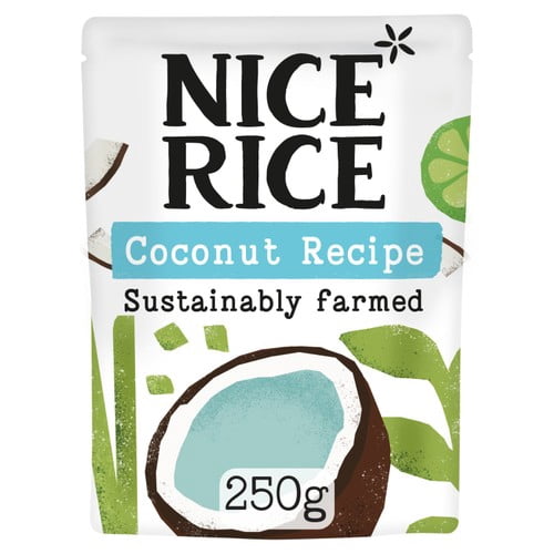 Nice Rice Coconut & Lemongrass Basmati Microwave Rice 250g, British Import (Pack of 2)