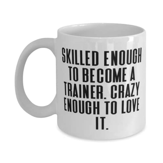 Nice Trainer Gifts, Skilled Enough to Become a Trainer. Crazy Enough to Love It, Cute Holiday 15oz Mug From Men Women