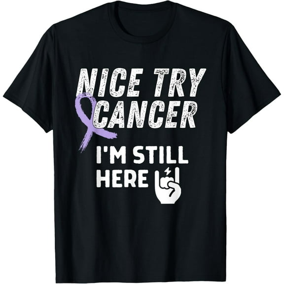 Nice Try Cancer I'm Still Here Vulvar Cancer Awareness T-Shirt mens t shirt，black，women，funny，misfits，men，journey