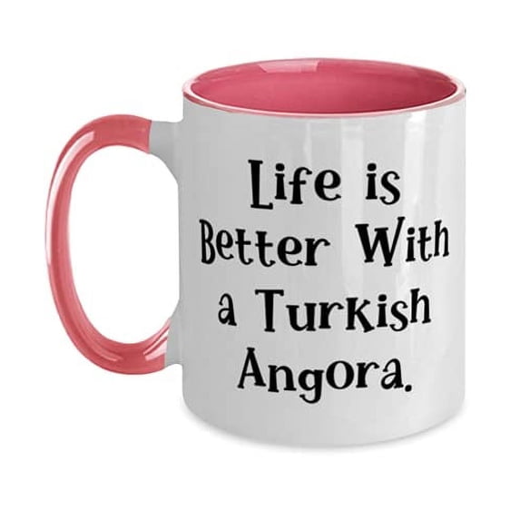 Nice Turkish Angora Cat, Life is Better With a Turkish Angora, Turkish Angora Cat Two Tone 11oz Mug From Friends