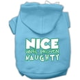 thumbnail image 1 of Nice Until Proven Naughty Screen Print Pet Hoodie, Baby Blue - Extra Small, 1 of 1