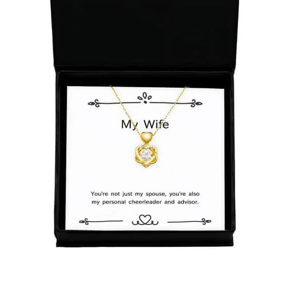 Nice Wife Heart Knot Gold Necklace, You're not just my spouse, you're, Gifts For Wife, Present From Husband, Jewelry For Wife, , Christmas, Hanukkah, Kwanzaa, New Years Eve, Valentines Day, Easter,
