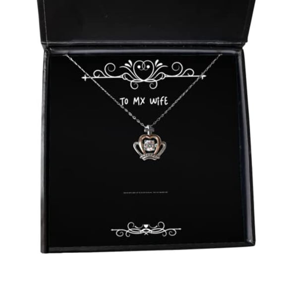 Nice Wife, Today My Wish is Simple: just Tell me That You Love me.That's All I Need!, Christmas Crown Pendant Necklace for Wife