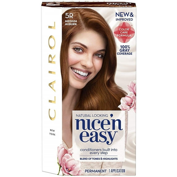 Nice'n Easy Permanent Color, [5R] Medium Auburn, 3 Pack