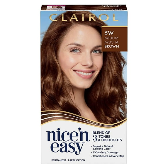 Nice n Easy Permanent Color - 5W Medium Mocha Brown by Clairol for Women - 1 Application Hair Color