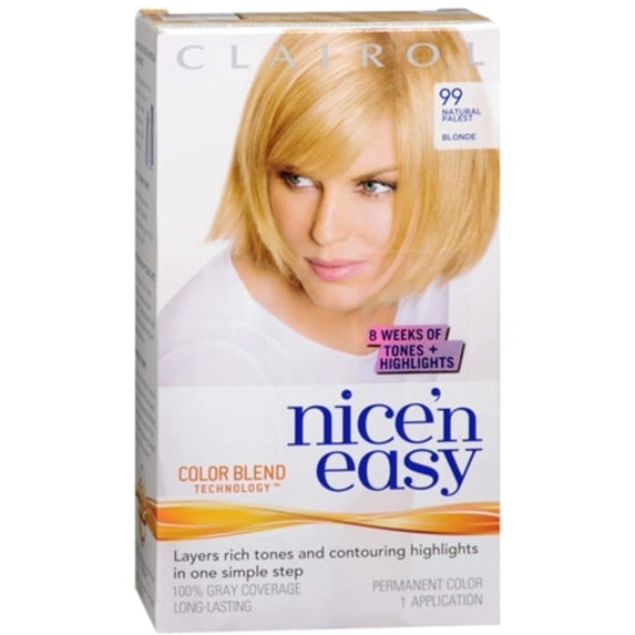 Clairol Nice 'n Easy Permanent Hair Color, 9.5PB/99 Natural Palest Blonde, 1 Kit