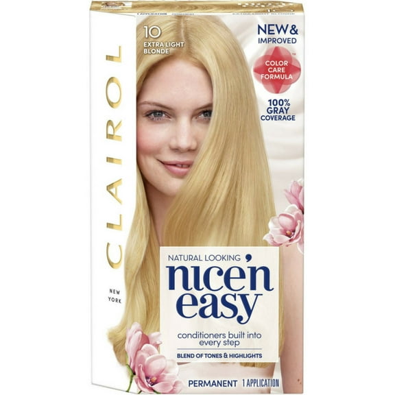 Nice'n Easy Permanent Color Care Formula, [10] Extra Light Blonde, 1 Each