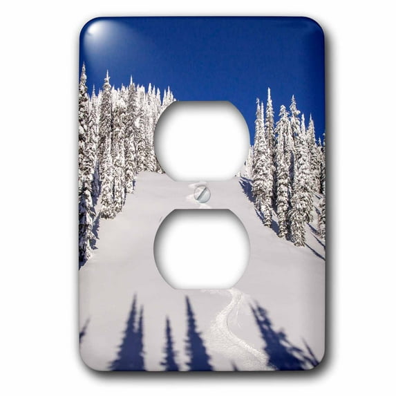 3dRose, Nice turn tracks off of Lodi, Whitefish, Mountain Resort, Montana, USA, 2 plug outlet cover