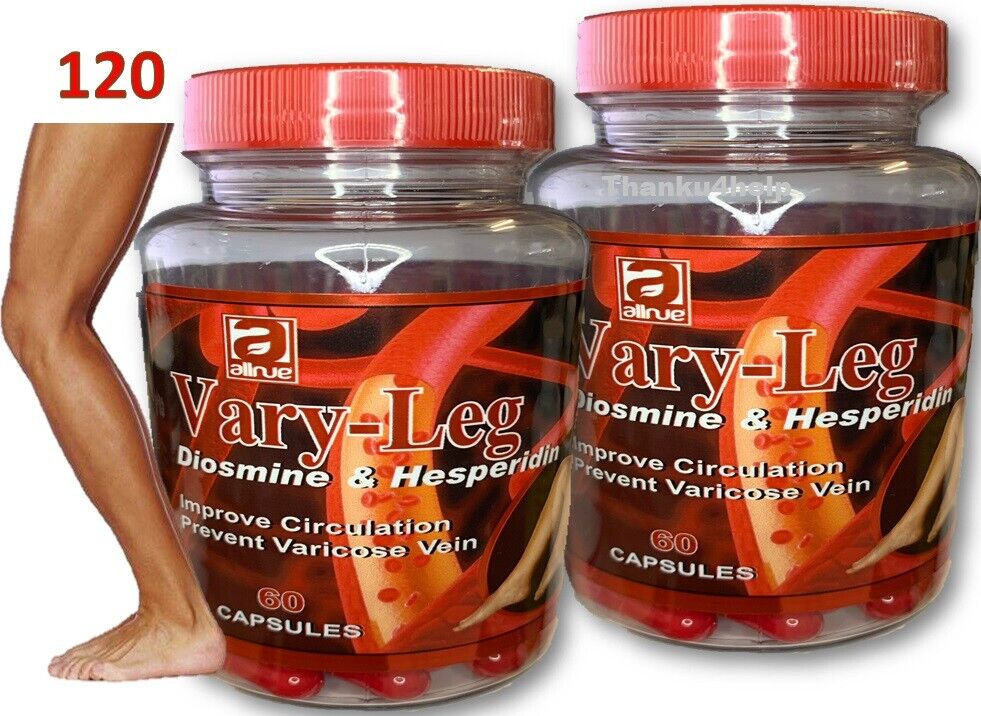 Nice vary Legs Diosmin Complex Vein Support with Hesperidin (DiosVein), 60 Capsules (Pack of 2)