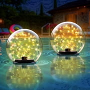 NiceBuy Solar Floating Pool Lights Waterproof Swimming Pool LED Balls with Ground Spike for Patios/Yards/Gardens/Decks, 5.9, 2-Pack